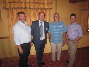 Assistant District Governor Stephen Martin with Vice President John, President Elect Gwynfor and Club Secretary Gareth 